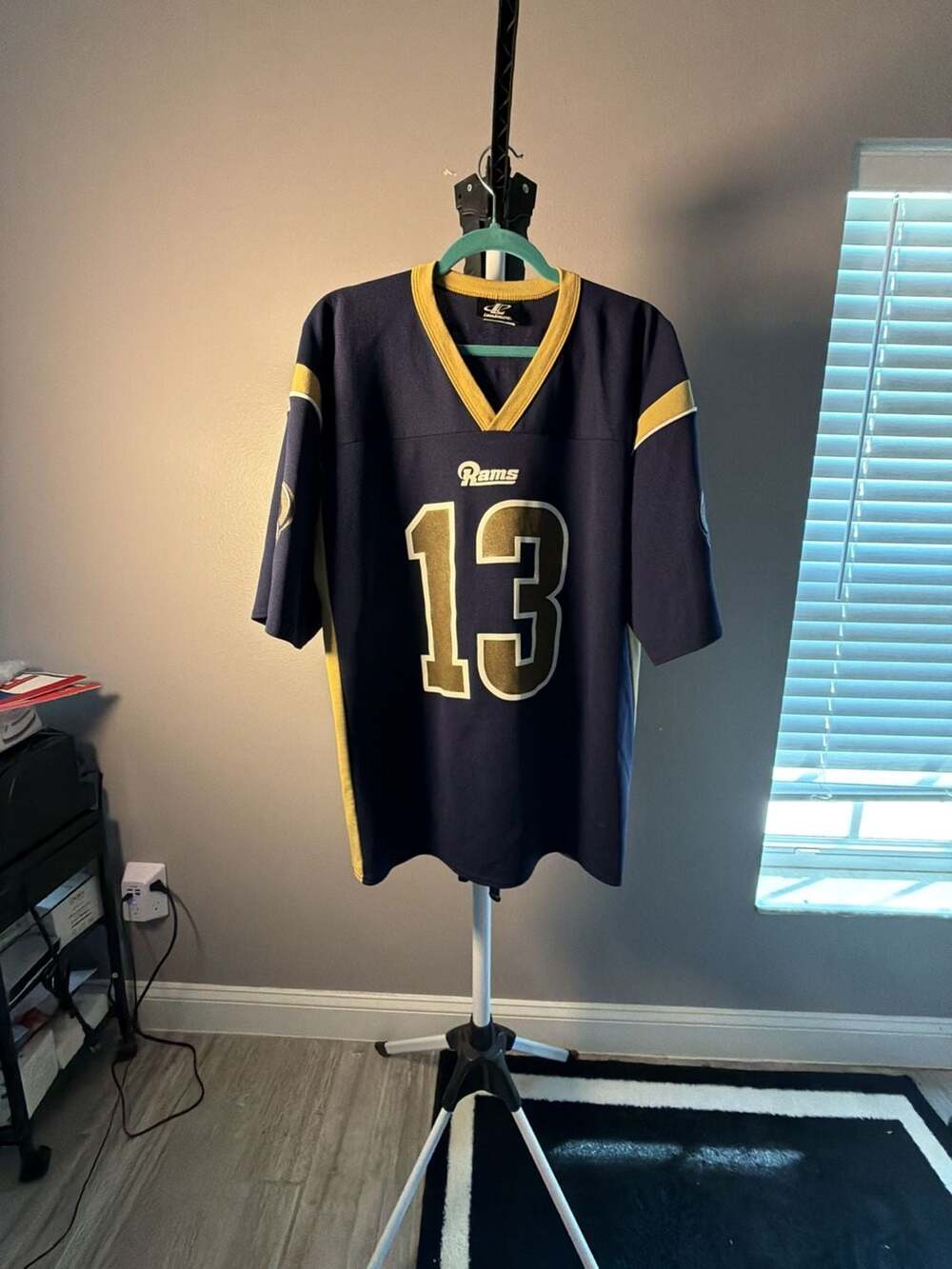 Vintage Logo Athletic NFL St. Louis Rams Kurt Warner #13 Blue Gold Jersey Size X